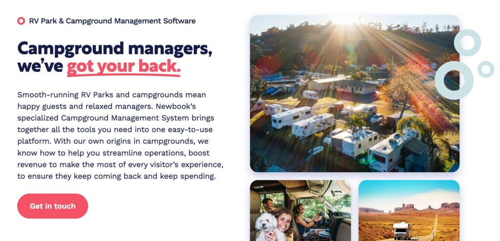 newbook campground management software